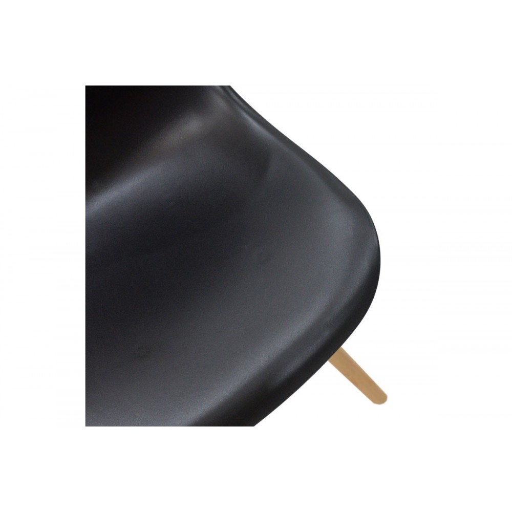 Καρέκλα ''JULITA'' από PP/ξύλο σε χρώμα μαύρο-φυσικό πόδι 41x46x83