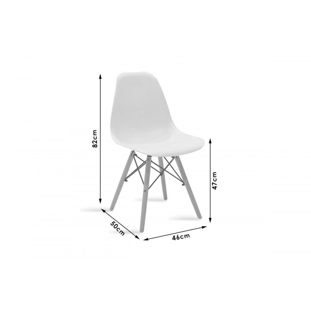 Καρέκλα ''JULITA'' από PP/ξύλο σε χρώμα μαύρο-φυσικό πόδι 41x46x83