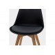 Καρέκλα ''GASTON'' από PP-PU/ξύλο σε χρώμα μαύρο/φυσικό πόδι 53.5x48.5x83