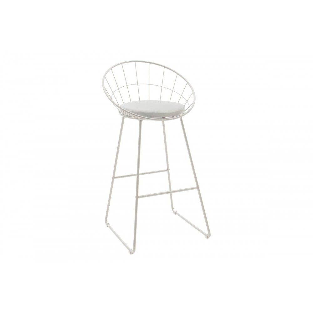 Σκαμπό μπαρ ''SETH'' από μέταλλο σε χρώμα λευκό 52x52x99