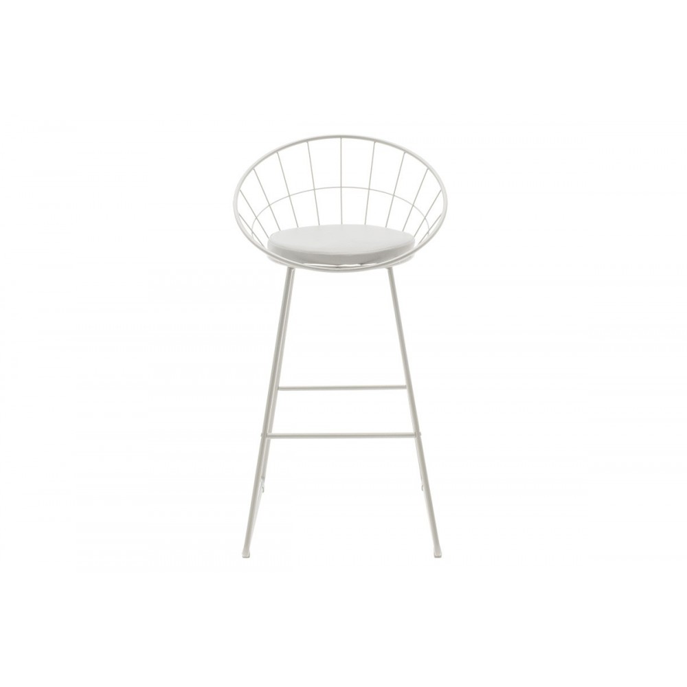 Σκαμπό μπαρ ''SETH'' από μέταλλο σε χρώμα λευκό 52x52x99