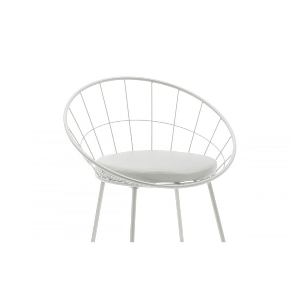 Σκαμπό μπαρ ''SETH'' από μέταλλο σε χρώμα λευκό 52x52x99