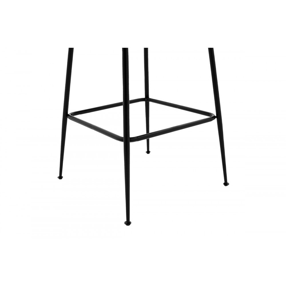 Σκαμπό bar ''KUDOS'' από μέταλλο/βελούδο σε χρώμα μαύρο