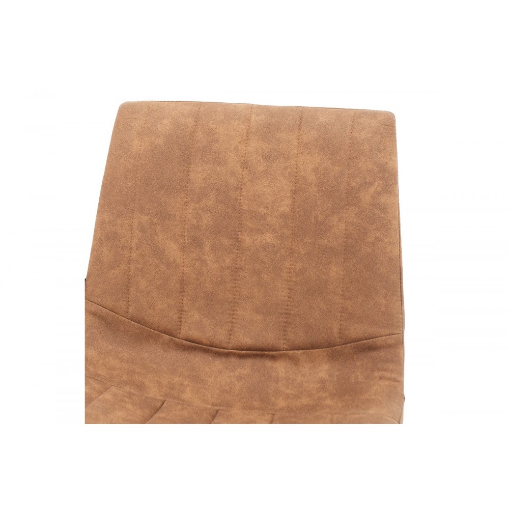 Σκαμπό bar ''DESIRABLE'' από μέταλλο/ύφασμα σε χρώμα μαύρο/καφέ antique