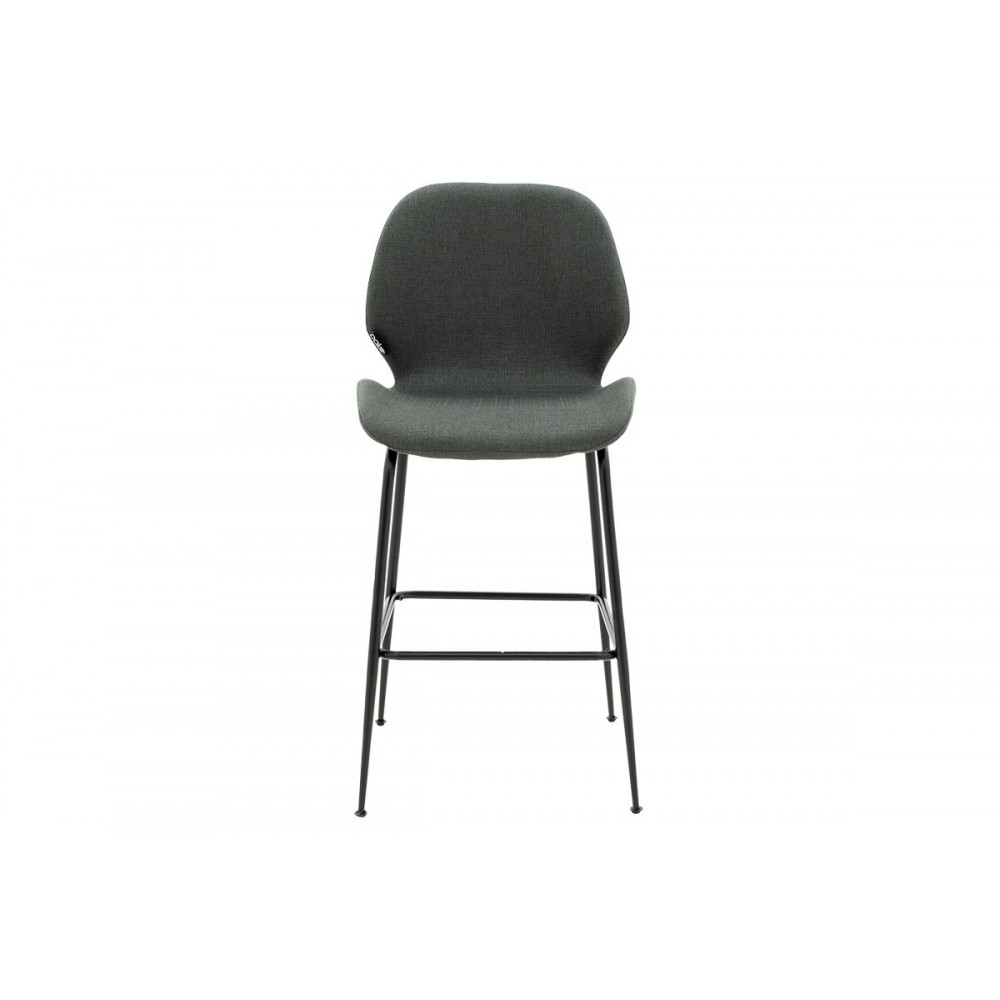 Σκαμπό bar ''IMPEL'' από μέταλλο/ύφασμα μαύρο/ανθρακί