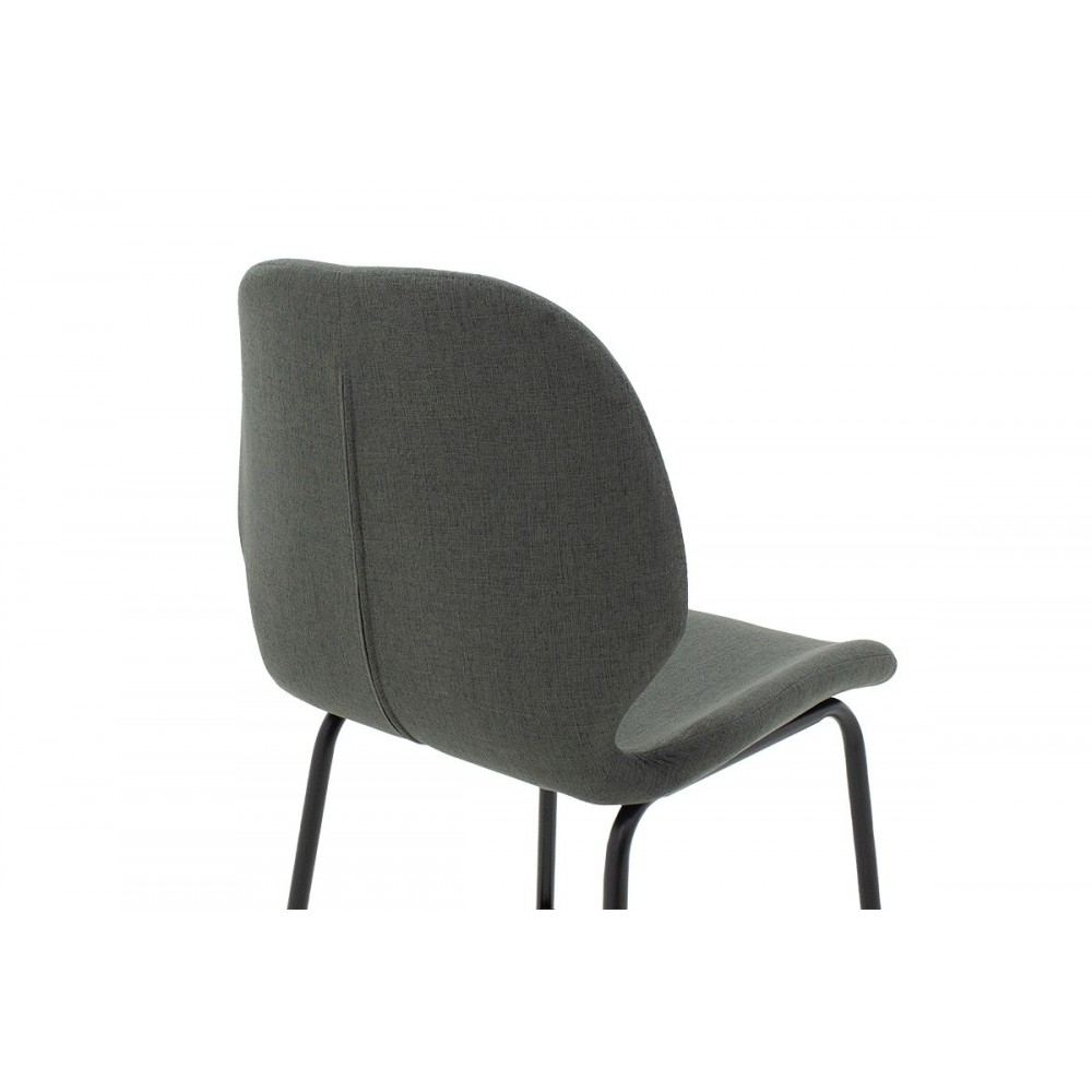 Σκαμπό bar ''IMPEL'' από μέταλλο/ύφασμα μαύρο/ανθρακί