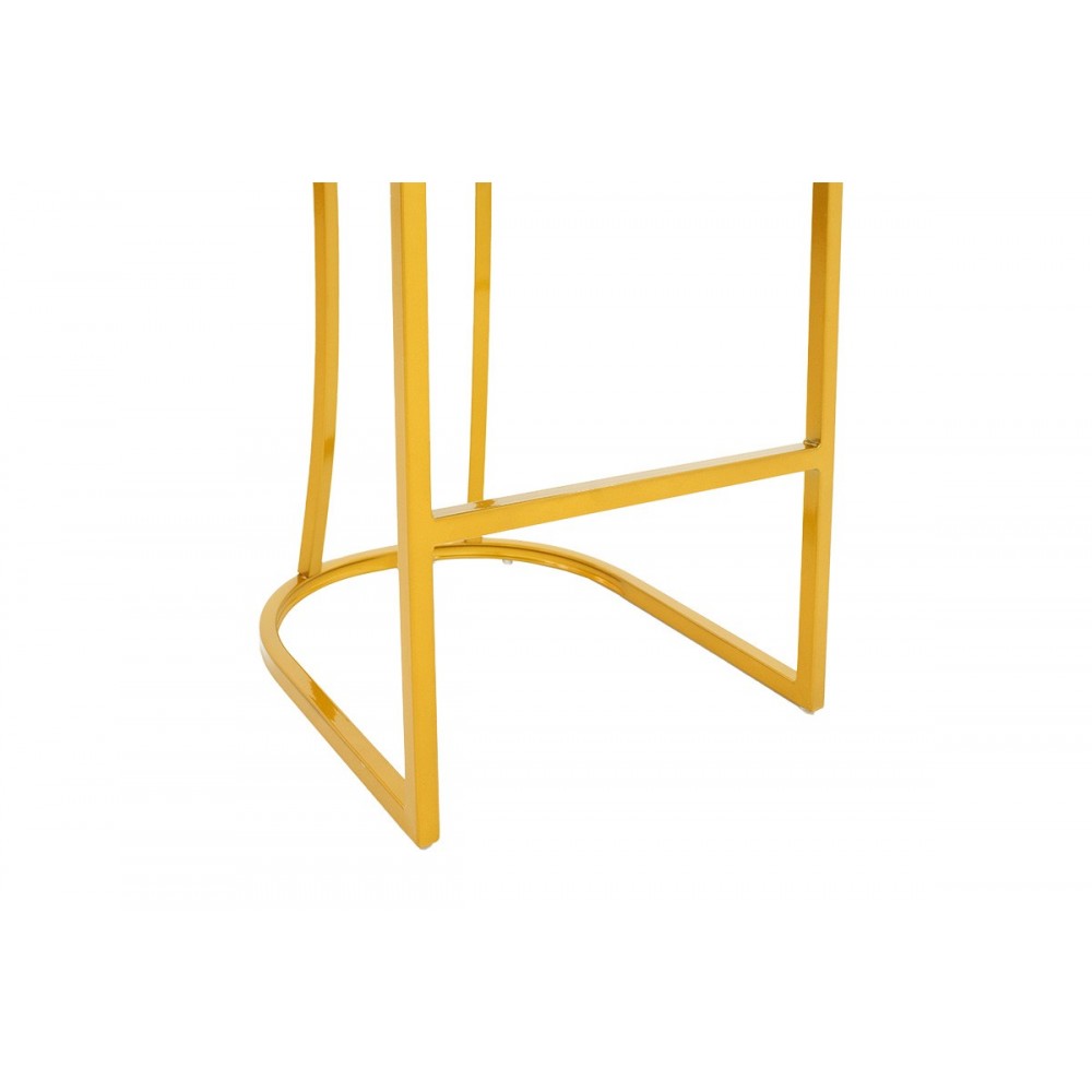 Σκαμπό bar μεσαίου ύψους ''IMPARTIAL I'' από μέταλλο/βελούδο σε χρώμα χρυσό/σάπιο μήλο