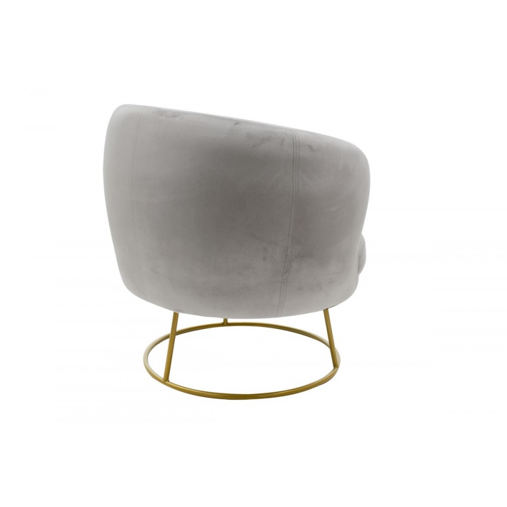 Πολυθρόνα ''RONY'' από βελούδο σε χρώμα γκρι/χρυσό 78x75x82