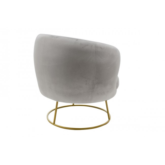 Πολυθρόνα ''RONY'' από βελούδο σε χρώμα γκρι/χρυσό 78x75x82