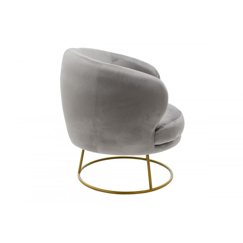 Πολυθρόνα ''RONY'' από βελούδο σε χρώμα γκρι/χρυσό 78x75x82