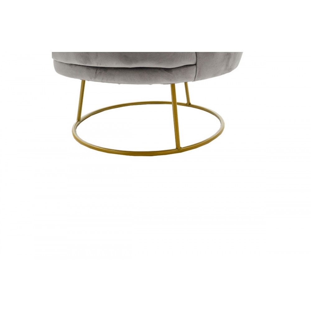 Πολυθρόνα ''RONY'' από βελούδο σε χρώμα γκρι/χρυσό 78x75x82