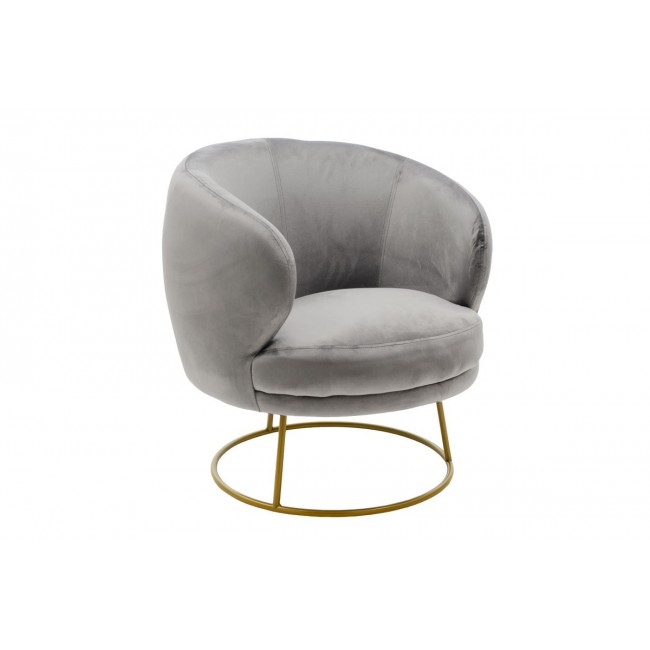 Πολυθρόνα ''RONY'' από βελούδο σε χρώμα γκρι/χρυσό 78x75x82