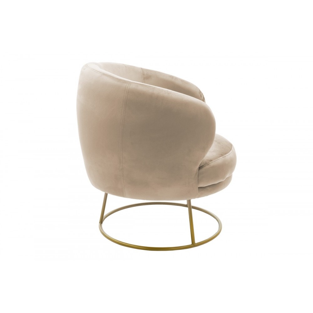 Πολυθρόνα ''RONY'' από βελούδο σε χρώμα μπεζ/χρυσό 78x75x82