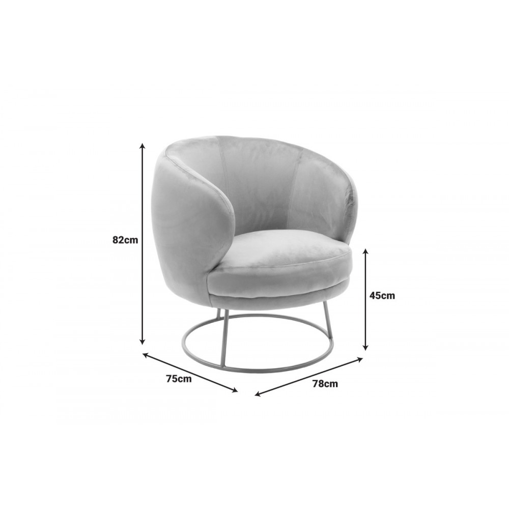 Πολυθρόνα ''RONY'' από βελούδο σε χρώμα μπεζ/χρυσό 78x75x82