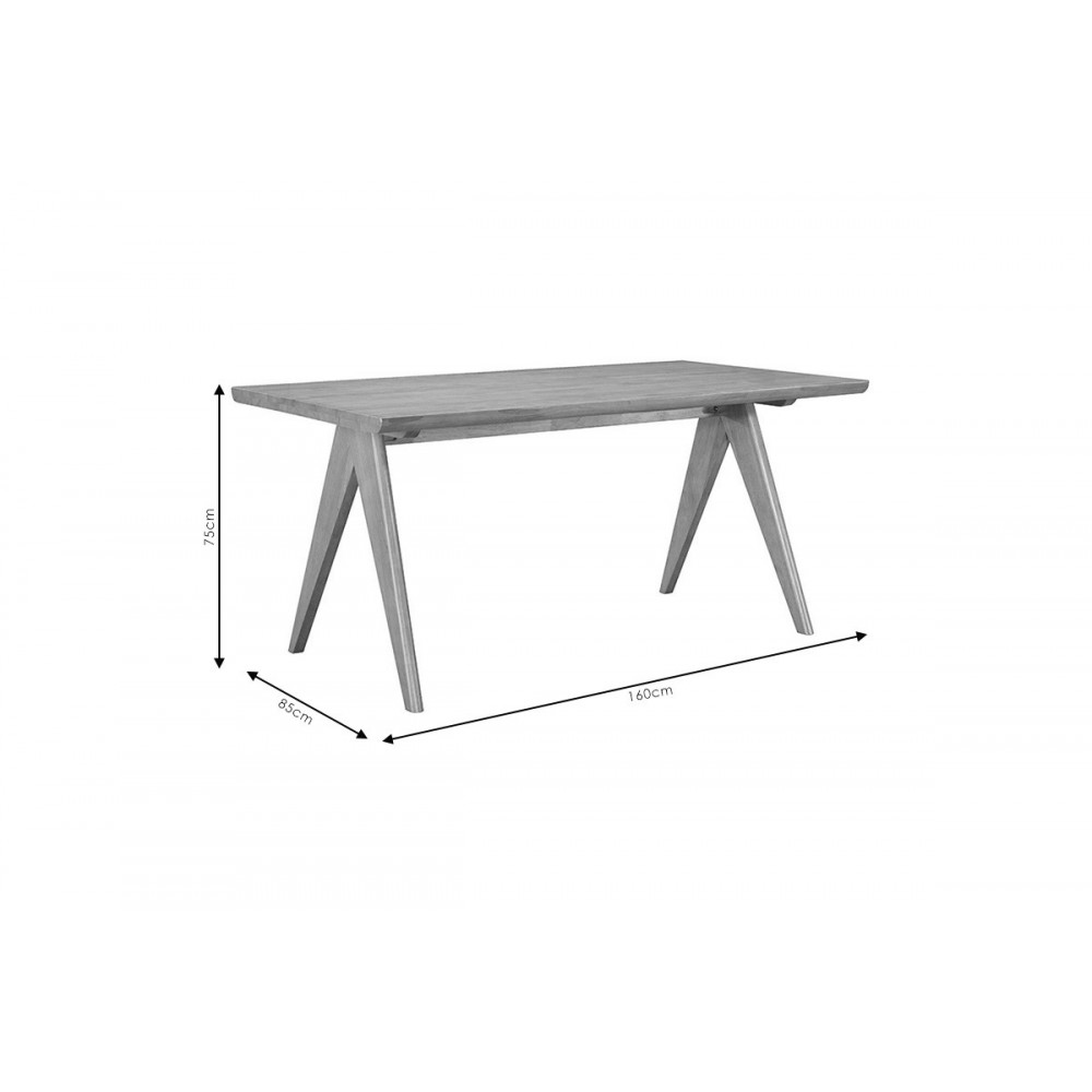 Τραπέζι ''WINSLOW'' από ξύλο rubberwood σε χρώμα ανοικτό καρυδί 160x85x75