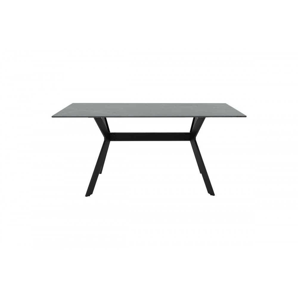 Τραπέζι ''OLIVET'' από sintered stone σε χρώμα μαύρο μαρμάρου/μαύρο 180x90x75