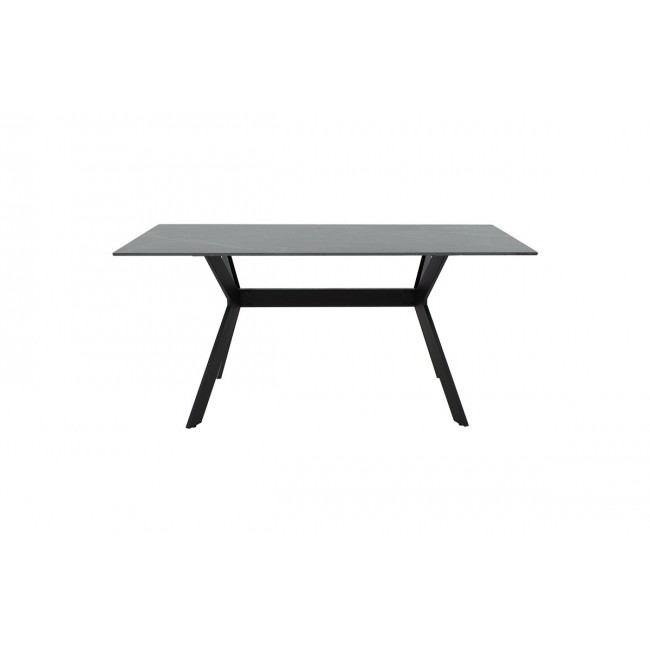 Τραπέζι ''OLIVET'' από sintered stone σε χρώμα μαύρο μαρμάρου/μαύρο 180x90x75