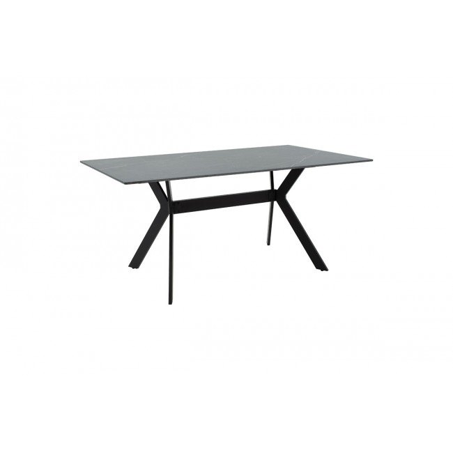 Τραπέζι ''OLIVET'' από sintered stone σε χρώμα μαύρο μαρμάρου/μαύρο 180x90x75