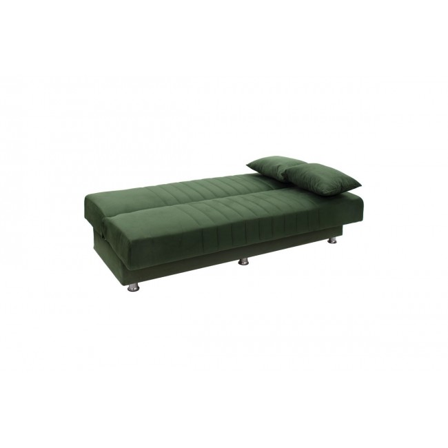Kαναπές κρεβάτι ''ROMINA'' 3θέσιος από ύφασμα βελουτέ σε χρώμα πράσινο 180x75x80