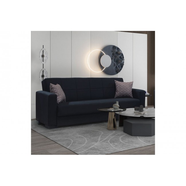 Kαναπές κρεβάτι ''VOX'' 3θέσιος από ύφασμα σε χρώμα μαύρο 212x77x80