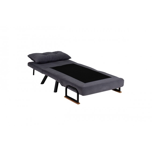 Πολυθρόνα-κρεβάτι ''EΤΗΕΡΕΑΛ'' από ύφασμα ανθρακί/μαύρο 60x78x78