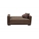 Kαναπές κρεβάτι \'\'VOX\'\' 2θέσιος από ύφασμα βελουτέ σε χρώμα μπεζ/μόκα 148x77x80