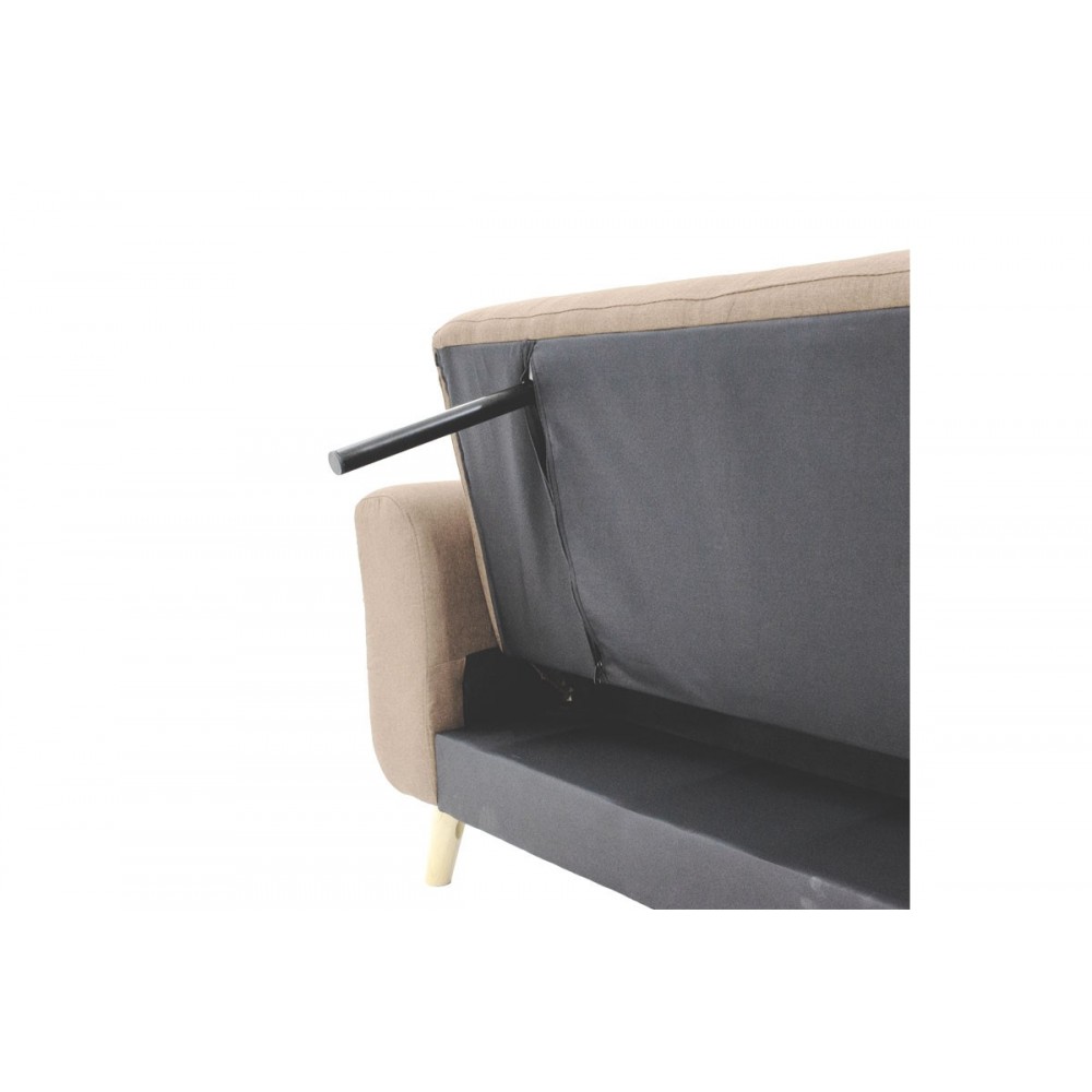 Καναπές-κρεβάτι ''CARMELO'' από ύφασμα σε χρώμα μπεζ 214x80x86