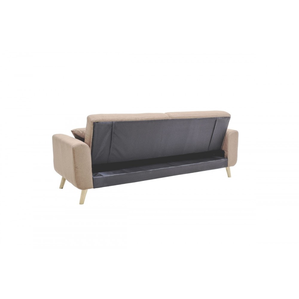 Καναπές-κρεβάτι ''CARMELO'' από ύφασμα σε χρώμα μπεζ 214x80x86