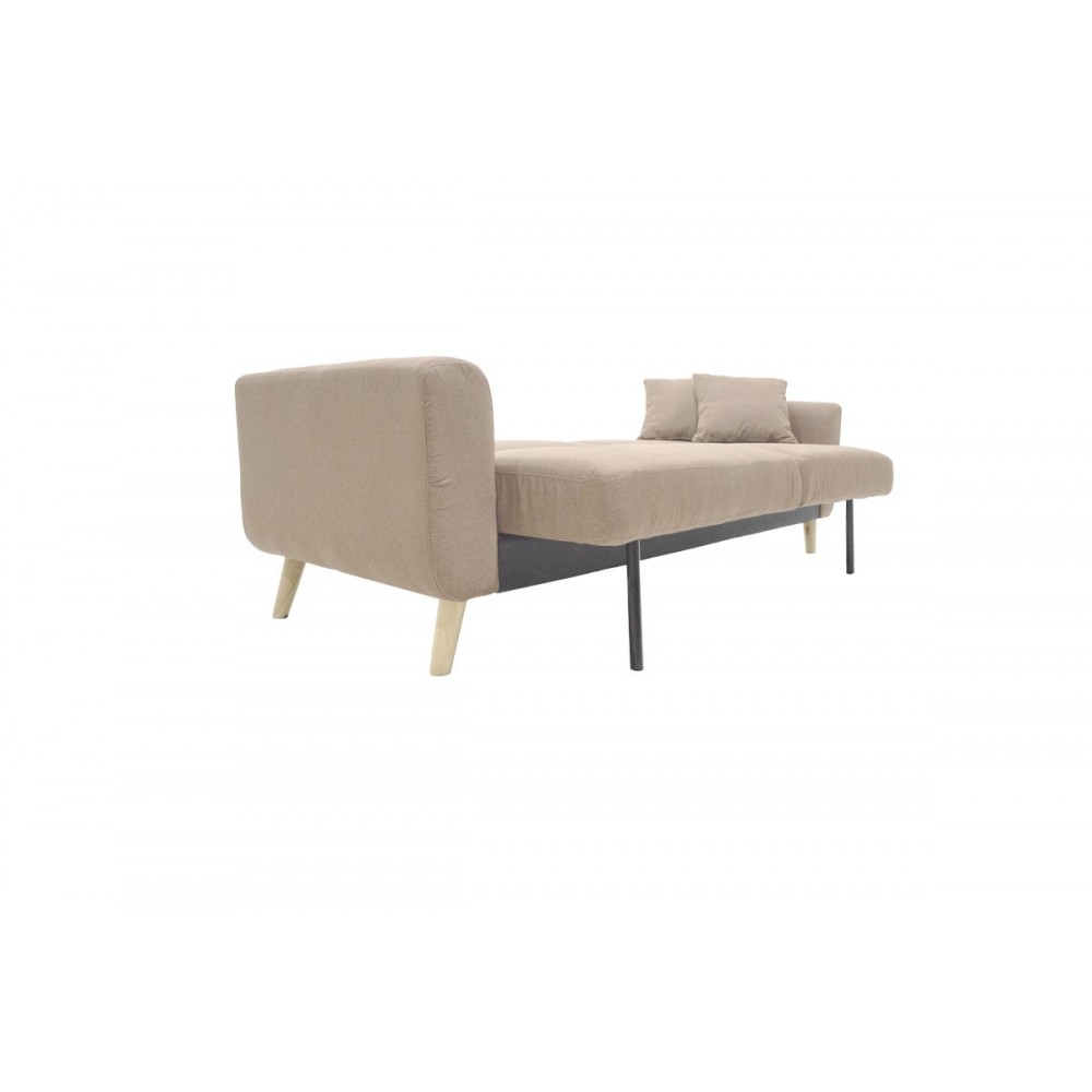 Καναπές-κρεβάτι ''CARMELO'' από ύφασμα σε χρώμα μπεζ 214x80x86