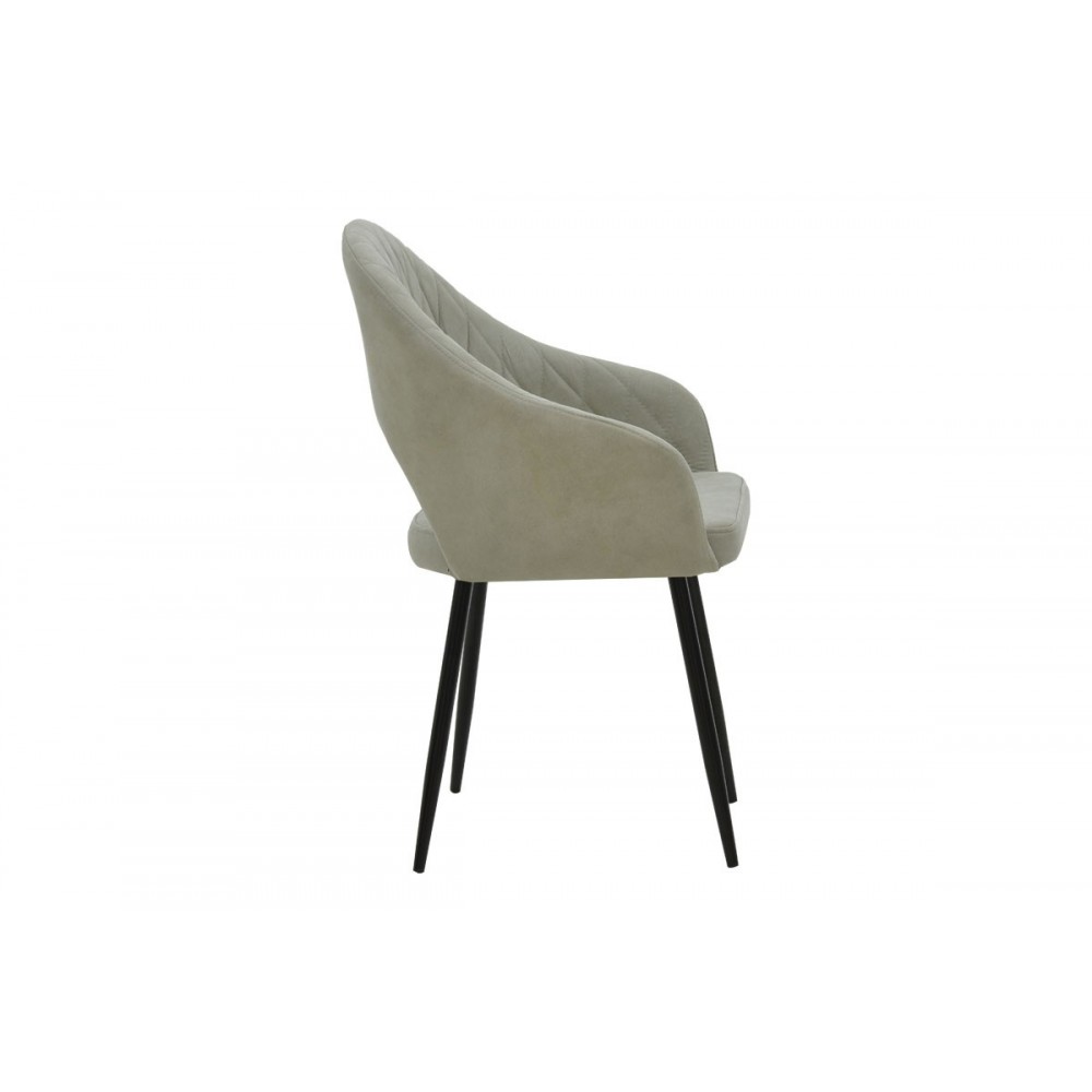 Πολυθρόνα ''MACIE'' από ύφασμα/μέταλλο σε χρώμα antique γκρι-μαύρο 58x50x85