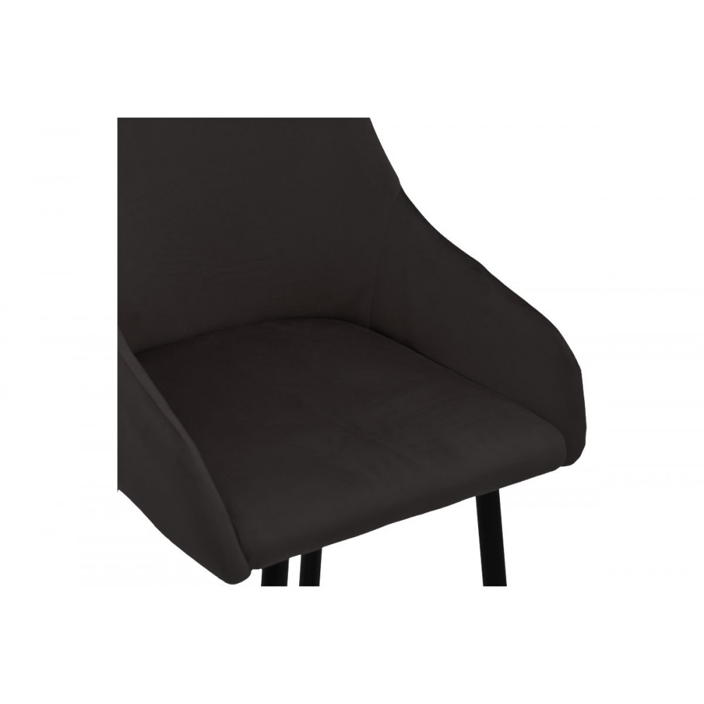 Σκαμπό bar ''LIΤΗΕ'' από μέταλλο/βελούδο σε χρώμα μαύρο/χρυσό 47x44x98