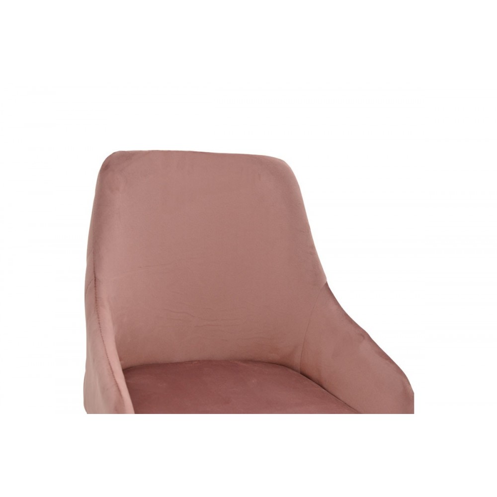 Σκαμπό bar ''LΤΗΕ'' από μέταλλο/βελούδο σε χρώμα μαύρο/χρυσό/σάπιο μήλο 47x44x98