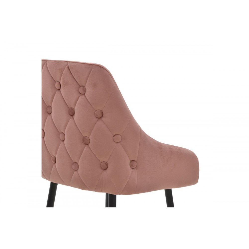 Σκαμπό bar ''LΤΗΕ'' από μέταλλο/βελούδο σε χρώμα μαύρο/χρυσό/σάπιο μήλο 47x44x98