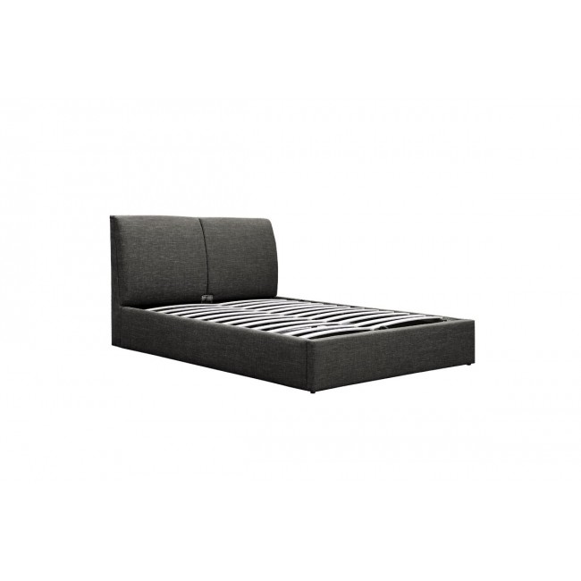 Κρεβάτι διπλό ''VIOLAINE'' από ύφασμα σε χρώμα ανθρακί με αποθηκευτικό χώρο για στρώμα 160x200