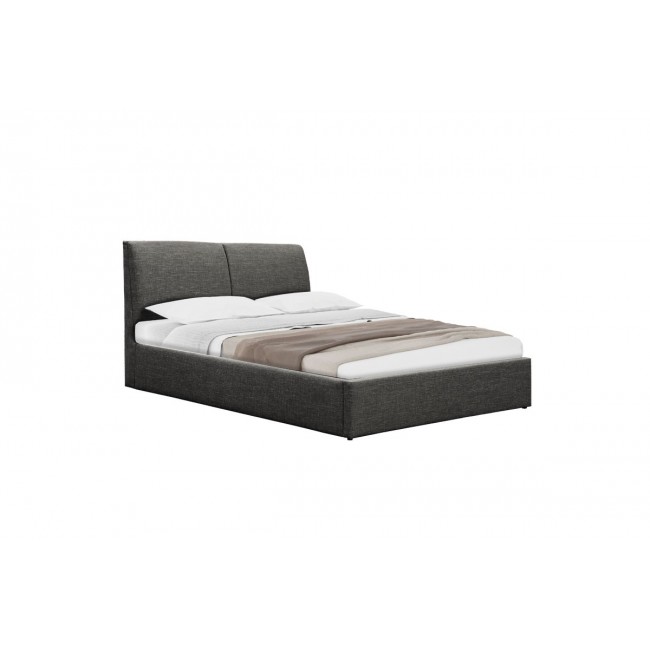 Κρεβάτι διπλό ''VIOLAINE'' από ύφασμα σε χρώμα ανθρακί με αποθηκευτικό χώρο για στρώμα 160x200