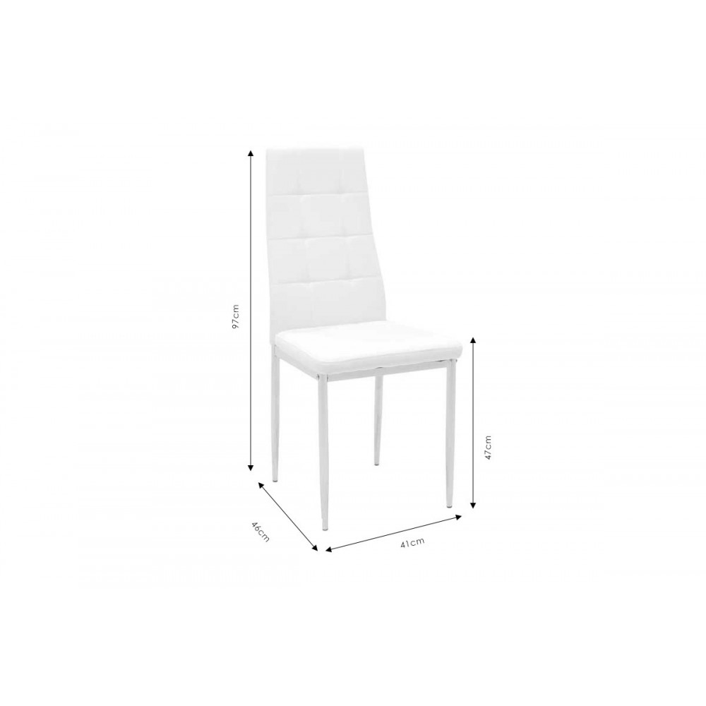 Καρέκλα ''CUBE'' από PU σε χρώμα μόκα-πόδι χρωμίου