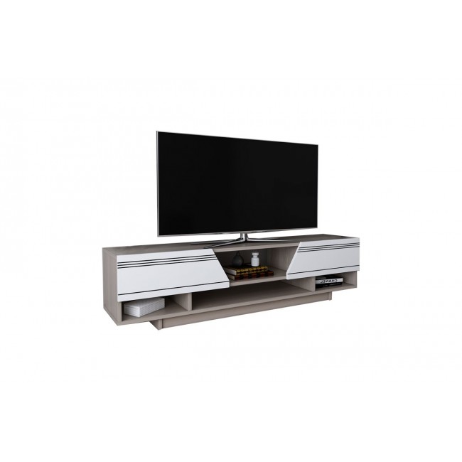 Έπιπλο τηλεόρασης ''LANIS'' σε χρώμα λευκό/φυσικό 160x37x34