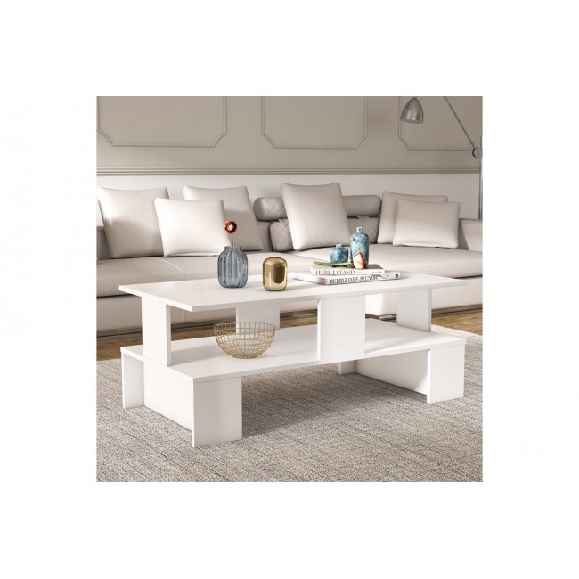 Τραπέζι σαλονιού ''OLLY'' σε χρώμα λευκό 120x60x47