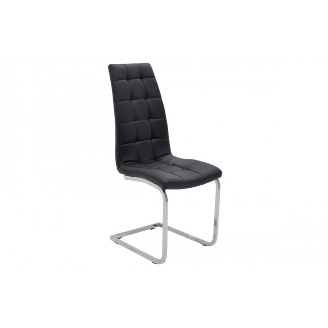 Καρέκλα ''DARRELL'' από pu/μέταλλο σε χρώμα μαύρο/βάση χρωμίου 42x49x106