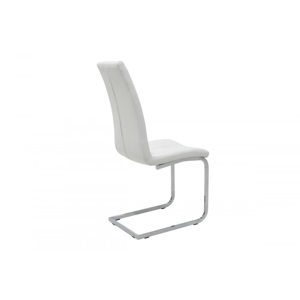 Καρέκλα \'\'DARRELL\'\' από pu/μέταλλο σε χρώμα λευκό/βάση χρωμίου 42x49x106