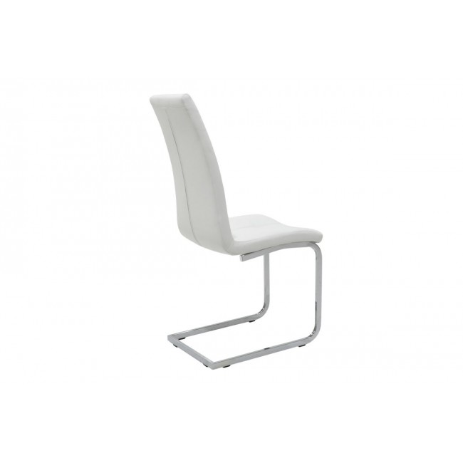 Καρέκλα ''DARRELL'' από pu/μέταλλο σε χρώμα λευκό/βάση χρωμίου 42x49x106