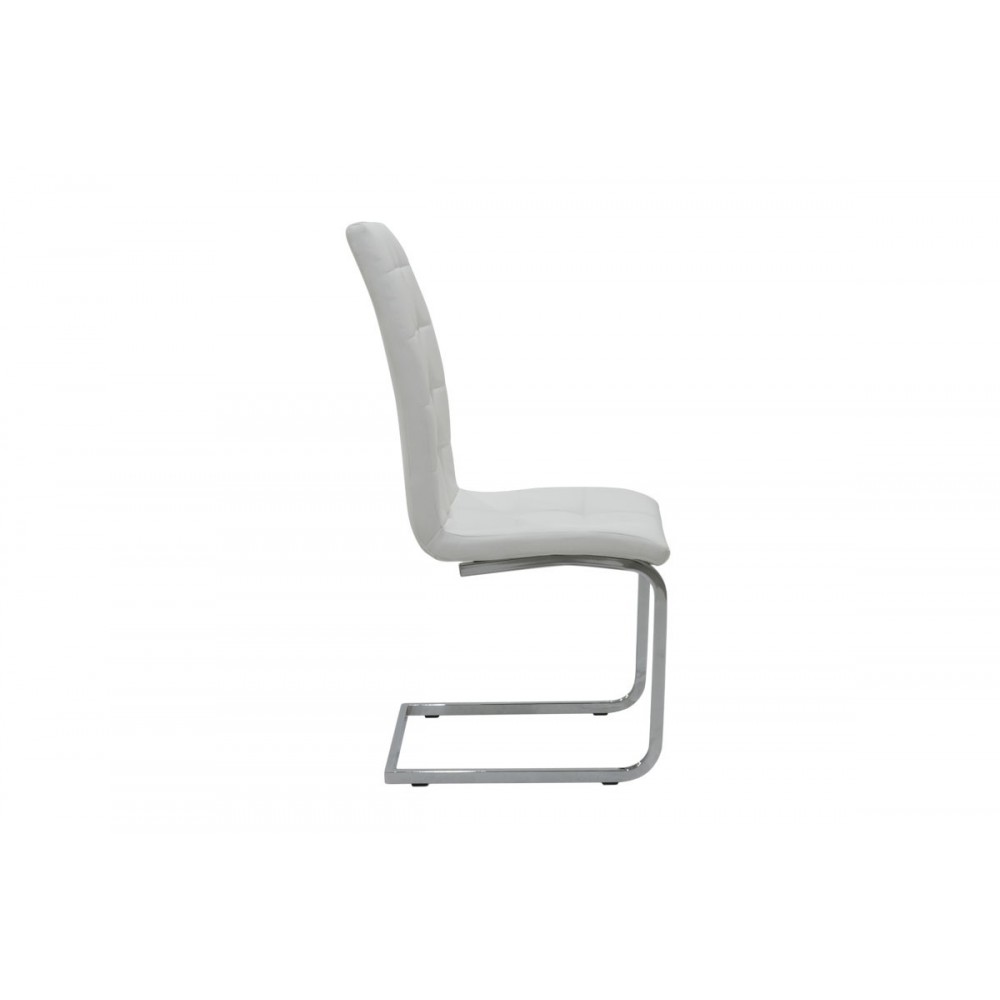 Καρέκλα ''DARRELL'' από pu/μέταλλο σε χρώμα λευκό/βάση χρωμίου 42x49x106