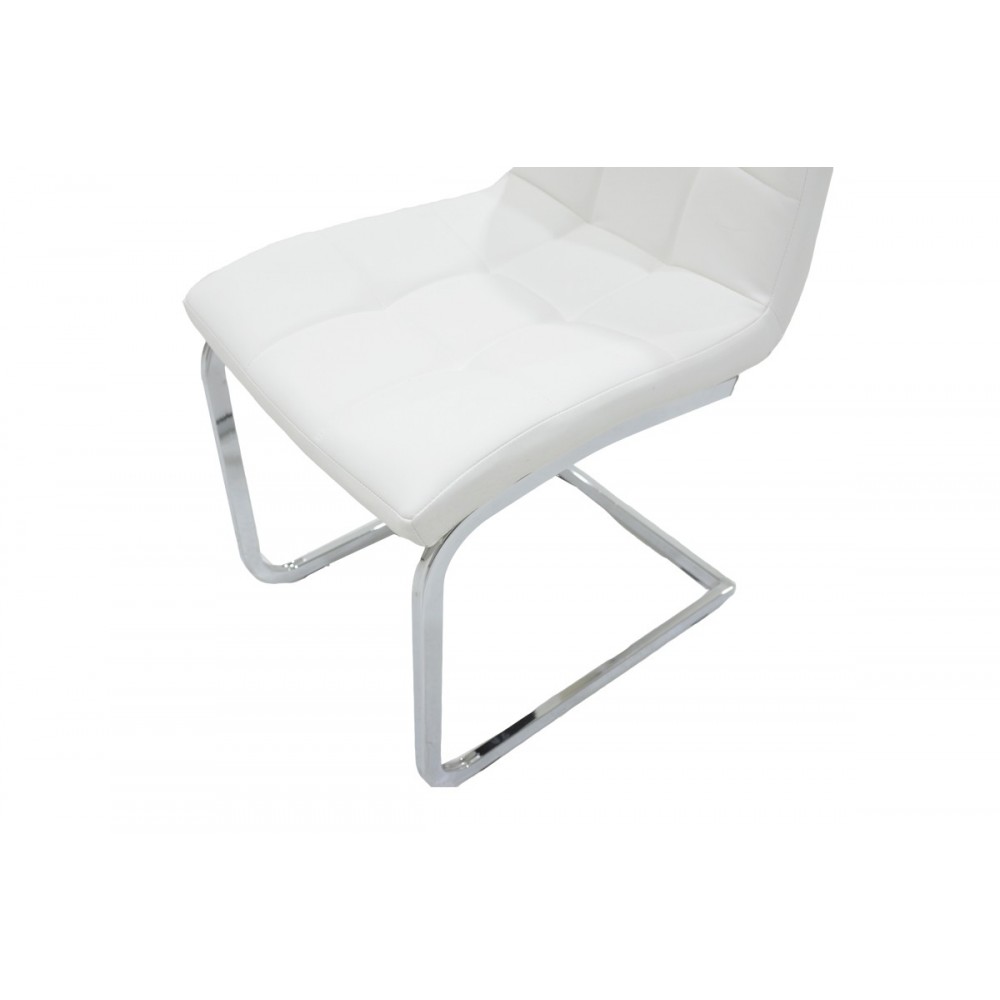 Καρέκλα ''DARRELL'' από pu/μέταλλο σε χρώμα λευκό/βάση χρωμίου 42x49x106