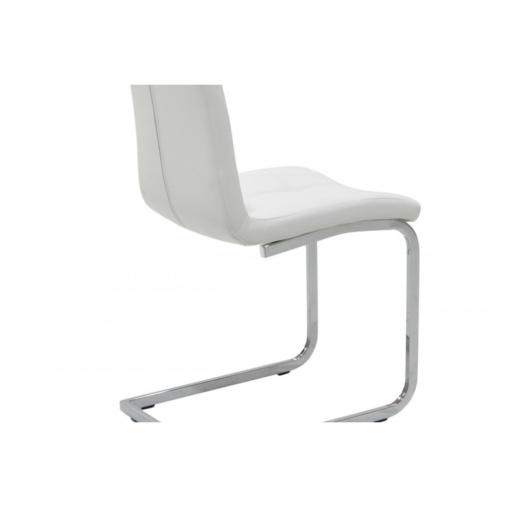 Καρέκλα \'\'DARRELL\'\' από pu/μέταλλο σε χρώμα λευκό/βάση χρωμίου 42x49x106
