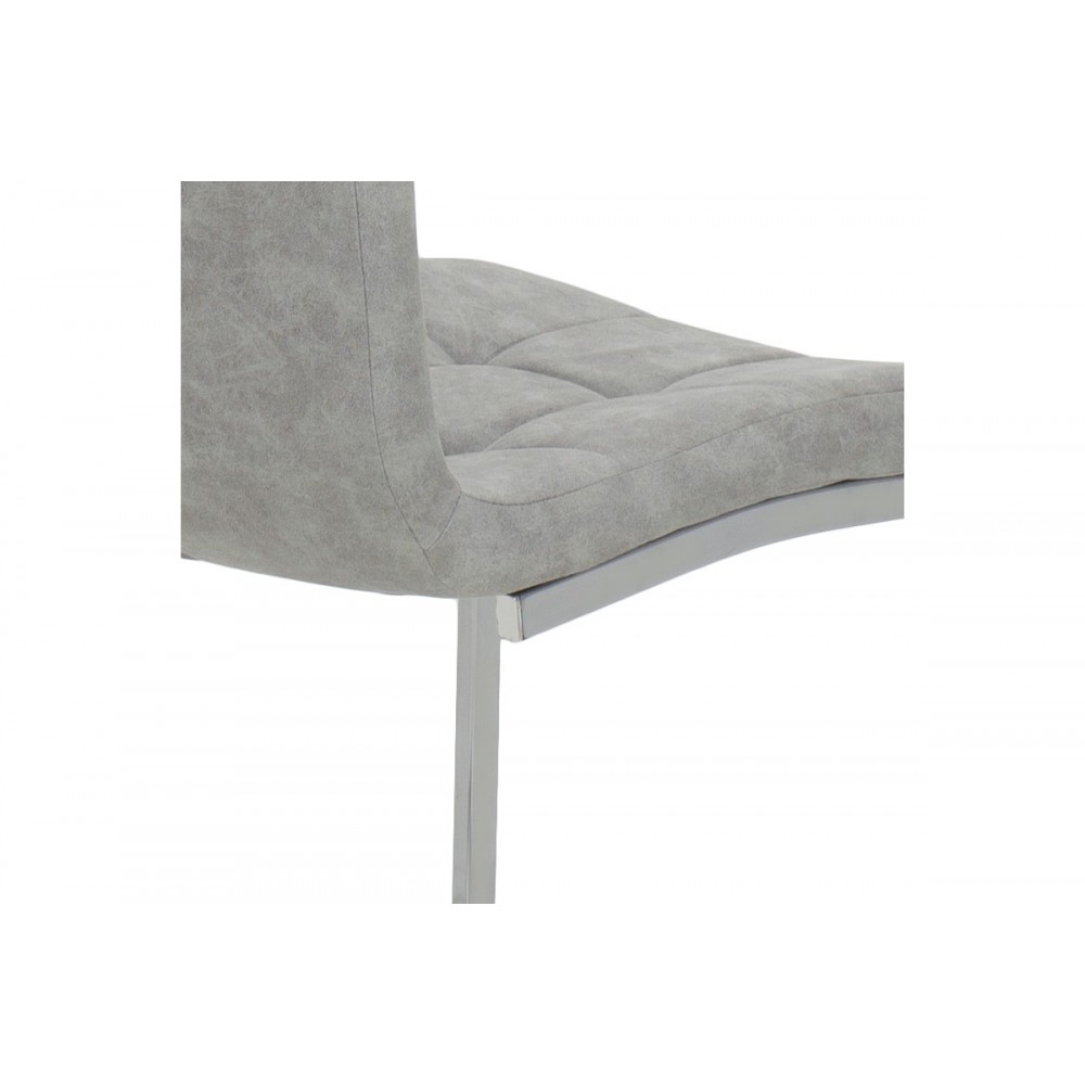 Καρέκλα \'\'DARRELL\'\' από pu/μέταλλο σε χρώμα αντικέ γκρι/βάση χρωμίου 42x49x106