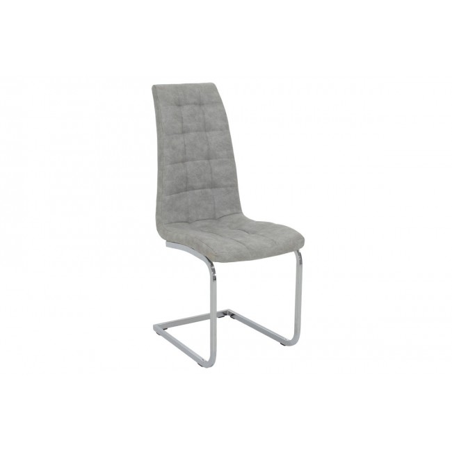Καρέκλα ''DARRELL'' από pu/μέταλλο σε χρώμα αντικέ γκρι/βάση χρωμίου 42x49x106