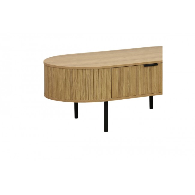 Τραπέζι σαλονιού ''EVENTFUL'' από MDF/μέταλλο σε χρώμα φυσικό/μαύρο 118x60x44