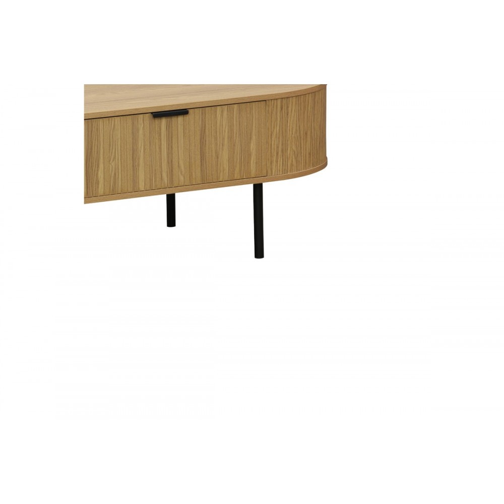 Τραπέζι σαλονιού ''EVENTFUL'' από MDF/μέταλλο σε χρώμα φυσικό/μαύρο 118x60x44