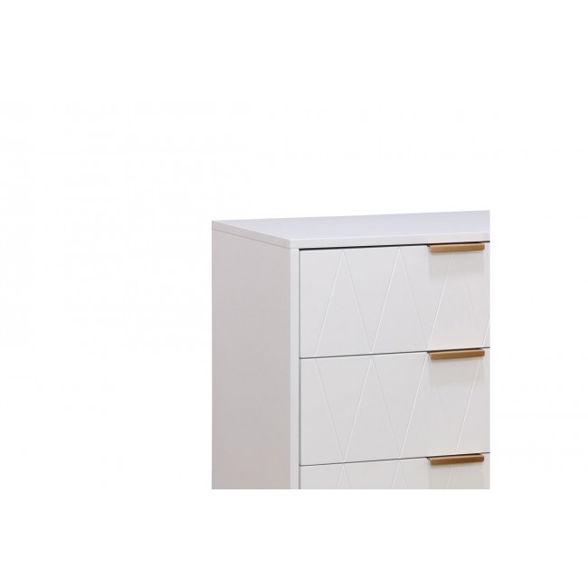 Συρταριέρα ''CULTURE'' με 4 συρτάρια από MDF/μέταλλο σε χρώμα λευκό/χρυσό 60x34x91