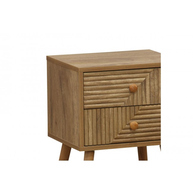Κομοδίνο ''HISTORIC'' με 2 συρτάρια από φυσικό ξύλο πεύκου σε χρώμα φυσικό 37.5x32x54